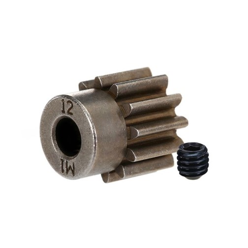 Gear, 12-T pinion (1.0 metric pitch) (fits 5mm shaft)/ set screw (for use only with steel spur gears)