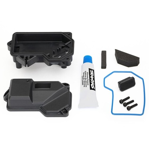 Traxxas 8324 Box, receiver (sealed) (steering servo mount)/ receiver cover/ access plug/ foam pads/ silicone grease/ 2.5x10 CS (3)