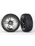 Traxxas 8373 Tires and wheels, assembled, glued (split-spoke black chrome wheels, 1.9 Response tires) (front) (2)