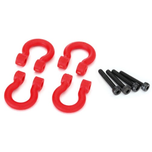 Traxxas 8234R Bumper D-rings, red (front or rear)/ 2.0x12 CS (4)