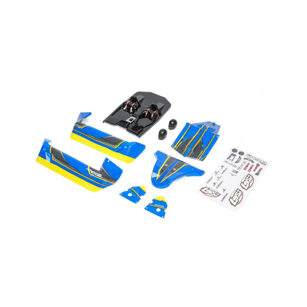 Losi Karosserieset, blau/gelb: Mini 8IGHT-DB