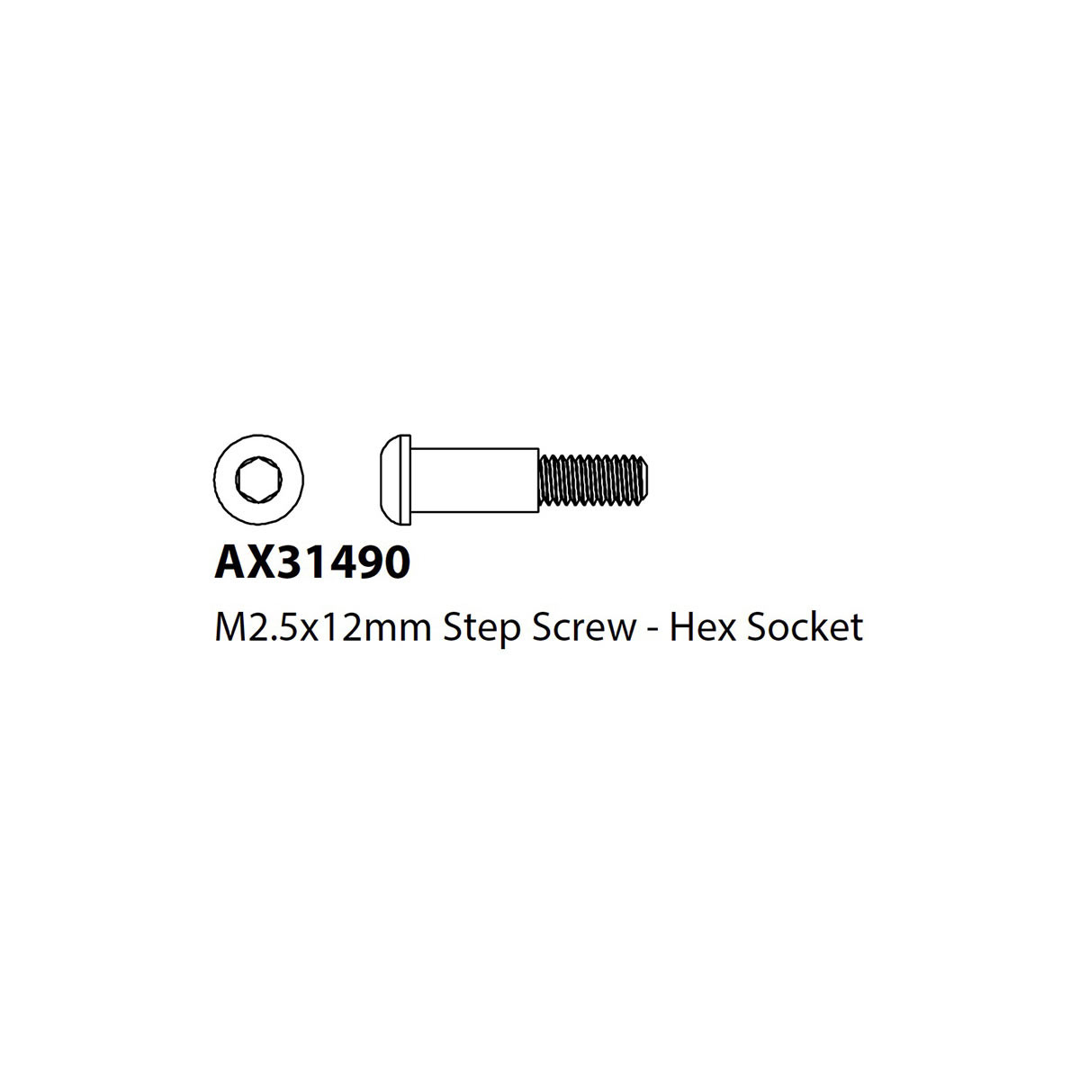 Axial AX31490 Hex Button Shoulder Screw M2.5x6x12mm (6)