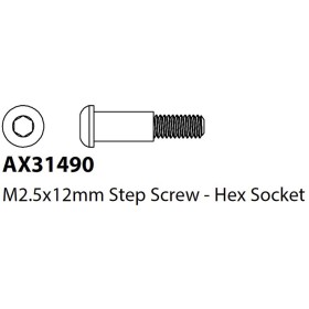 Axial AX31490 Hex Button Shoulder Screw M2.5x6x12mm (6)