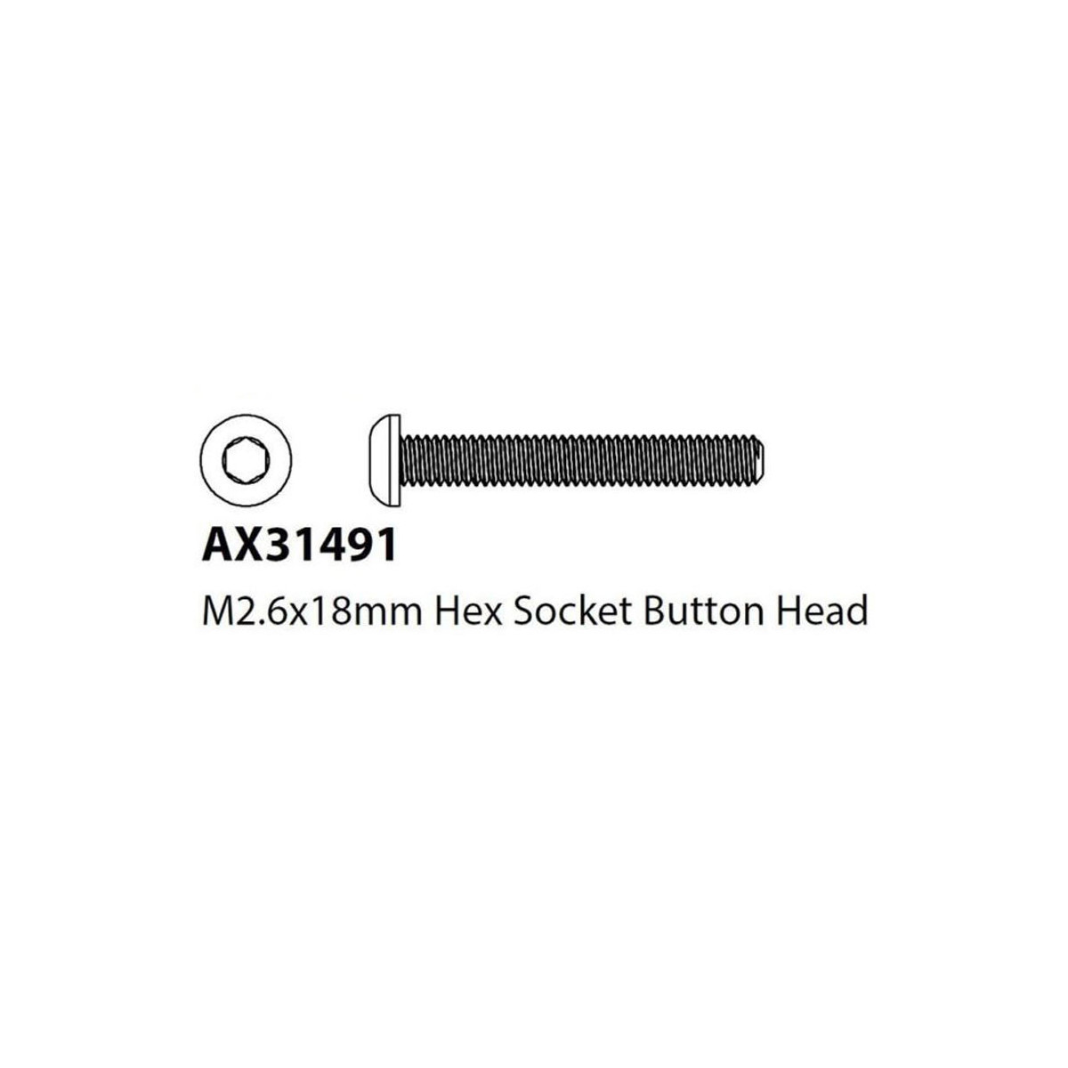 Axial AX31491 Hex Button Screw M2.6x1mm (10)