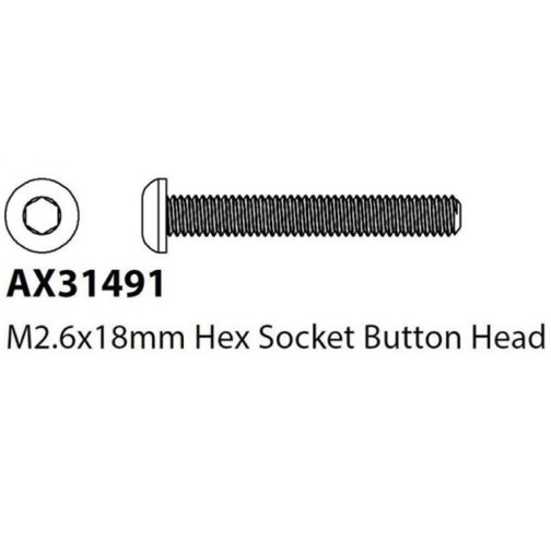 Axial AX31491 Hex Button Screw M2.6x1mm (10)