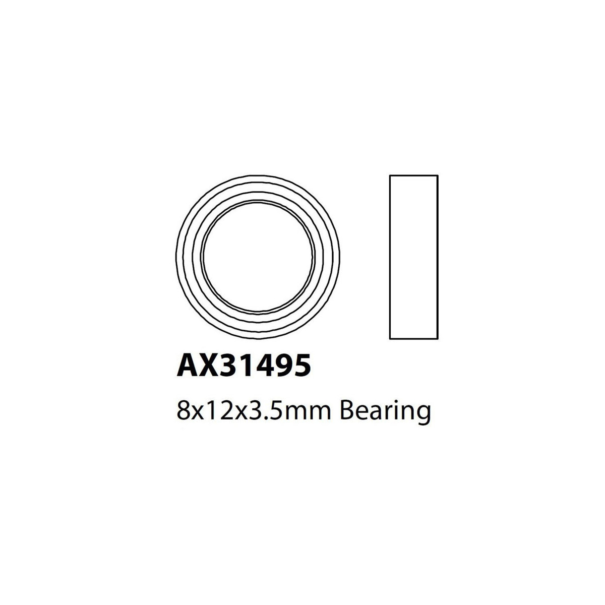 Axial AX31495 Kugellager 8x12x3.55mm (2) Yeti Jr.