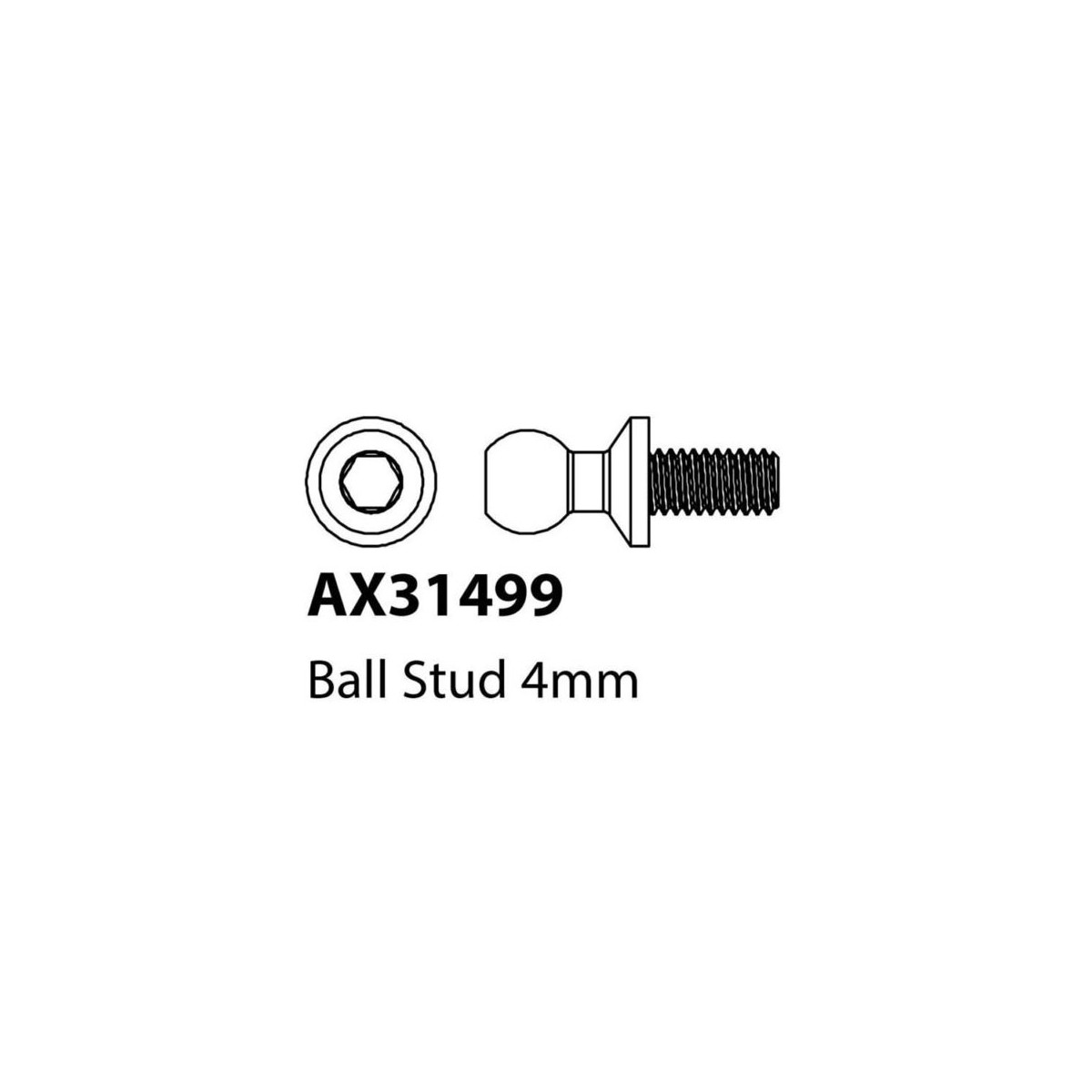 Axial AX31499 Kugelkopf 4mm M2.6x5mm (4) Yeti Jr.