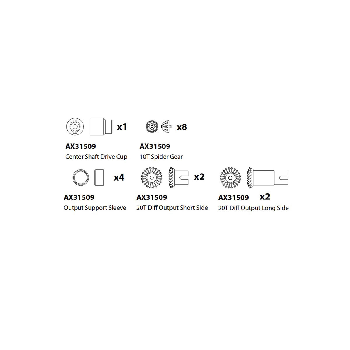 Axial AX31509 Diff.-Output-Set Yeti Jr.