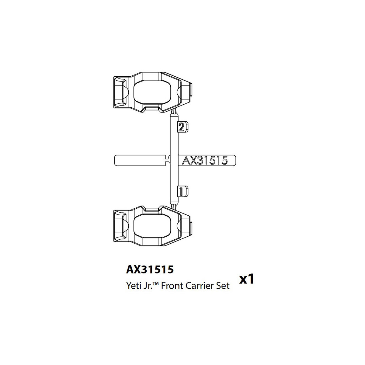 Axial AX31515 Radträger / C-Hub vorne (2) Yeti Jr.