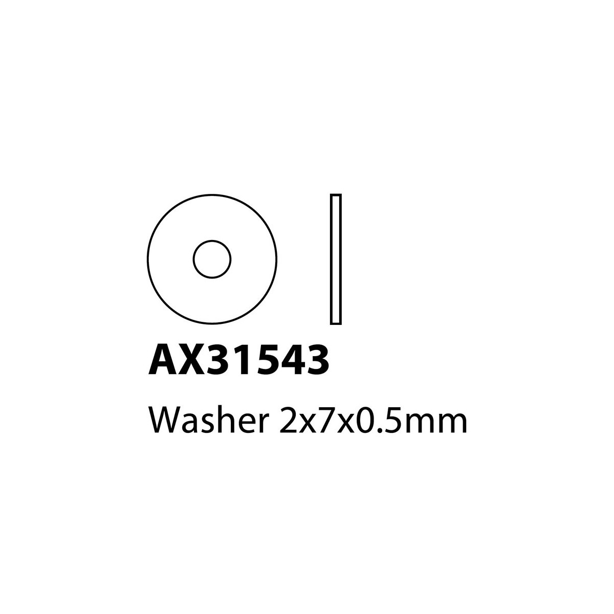Axial AX31543 Unterlegscheibe 2x7x.5mm (10)