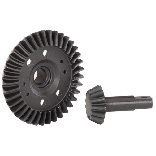 Traxxas 5379R Ring gear, differential/ pinion gear, differential (machined, spiral cut) (front)