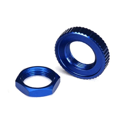 Traxxas 8345 Servo saver nuts, aluminum, blue-anodized (hex (1), serrated (1))