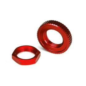 Traxxas 8345R Servo saver nuts, aluminum, red-anodized...