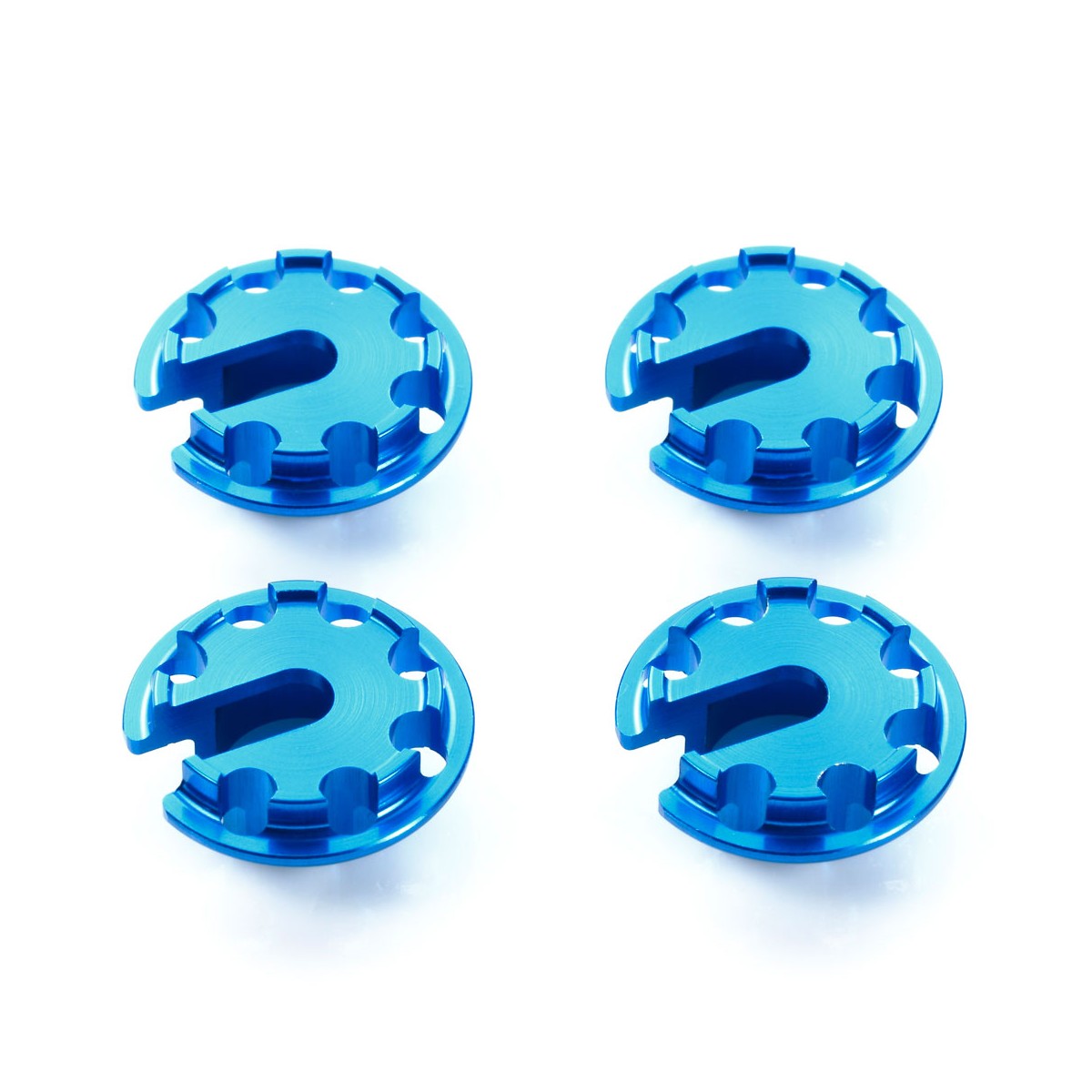 Tamiya 54776 Alu Federteller +1mm (4) blau für TRF-Dämpfer