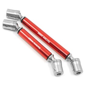 Yeah Racing Steel Driveshaft (2) Front+Rear TRX-4 Red