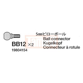 Tamiya #19804154 5mm Ball Connector (2 pcs.)