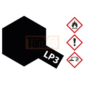 Tamiya 82103 Kunstharz-Farbe LP-3 Schwarz matt 10ml