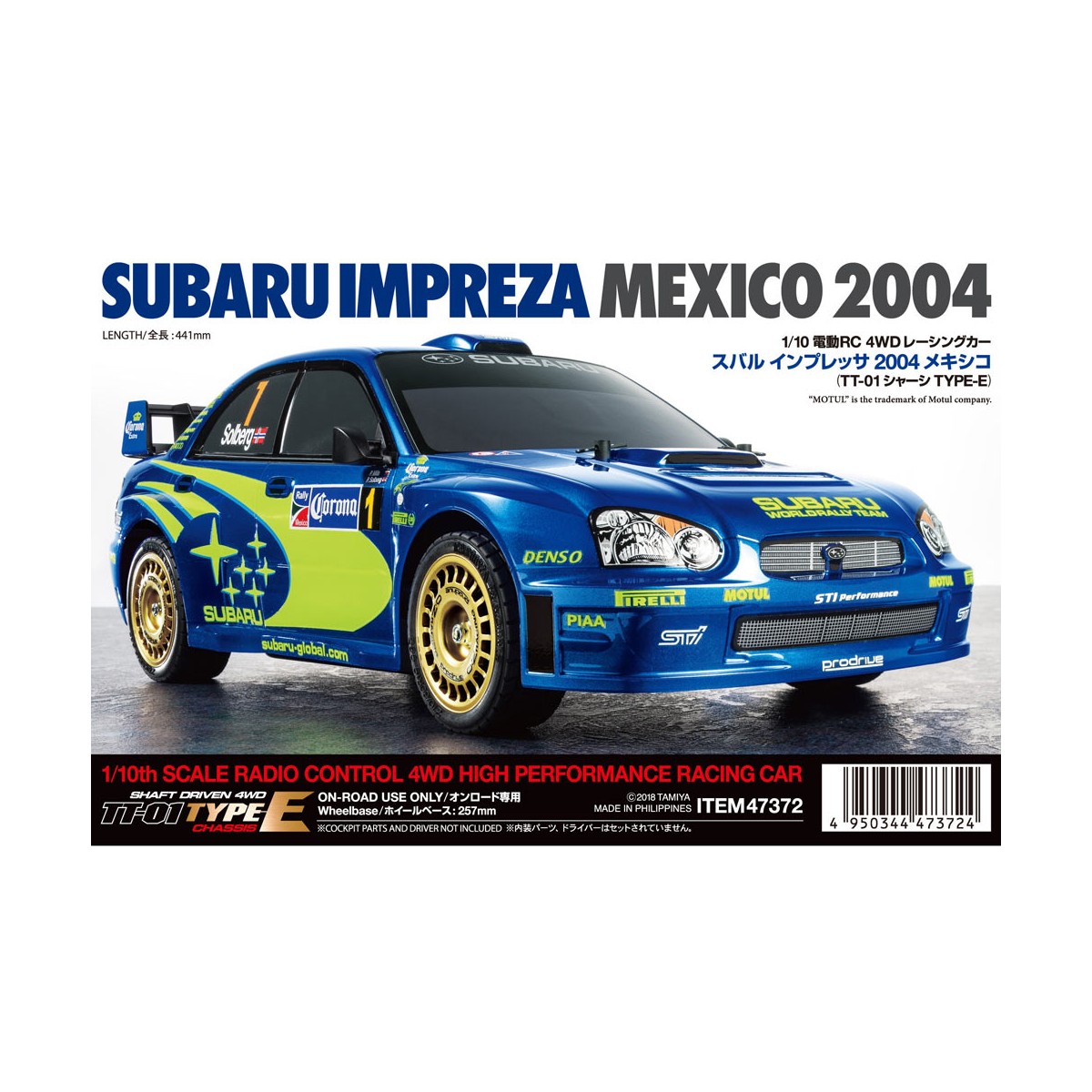 Tamiya 47372 Subaru Impreza WRX 2004 (TT01E) Kit 110