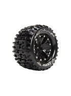 Louise Complete Wheel MT-Pioneer 1:10 Monster Truck Soft on 2.8 Rim Black Chrome Hex 14mm for Arrma 4X4 Front/Rear (2)