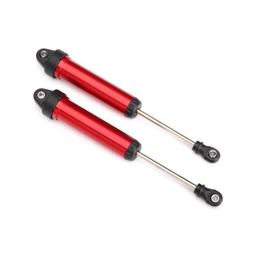 Traxxas 8451R Shocks, GTR, 134mm, aluminum (red-anodized) (fully assembled w/o springs) (front, no threads) (2)