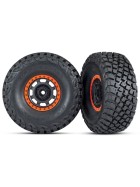 Traxxas 8472 Tires and wheels, assembled, glued (Desert Racer wheels, black with orange beadlock, BFGoodrich Baja KR3 tires) (2)