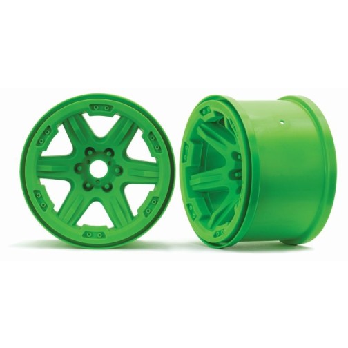 Traxxas 8671G Wheels, 3.8" (green) (2) (17mm splined)