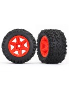 Traxxas 8672A Tires & wheels, assembled, glued (orange wheels, Talon EXT tires, foam inserts) (2) (17mm splined) (TSM rated)