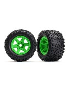 Traxxas 8672G Tires & wheels, assembled, glued (green wheels, Talon EXT tires, foam inserts) (2) (17mm splined) (TSM rated)