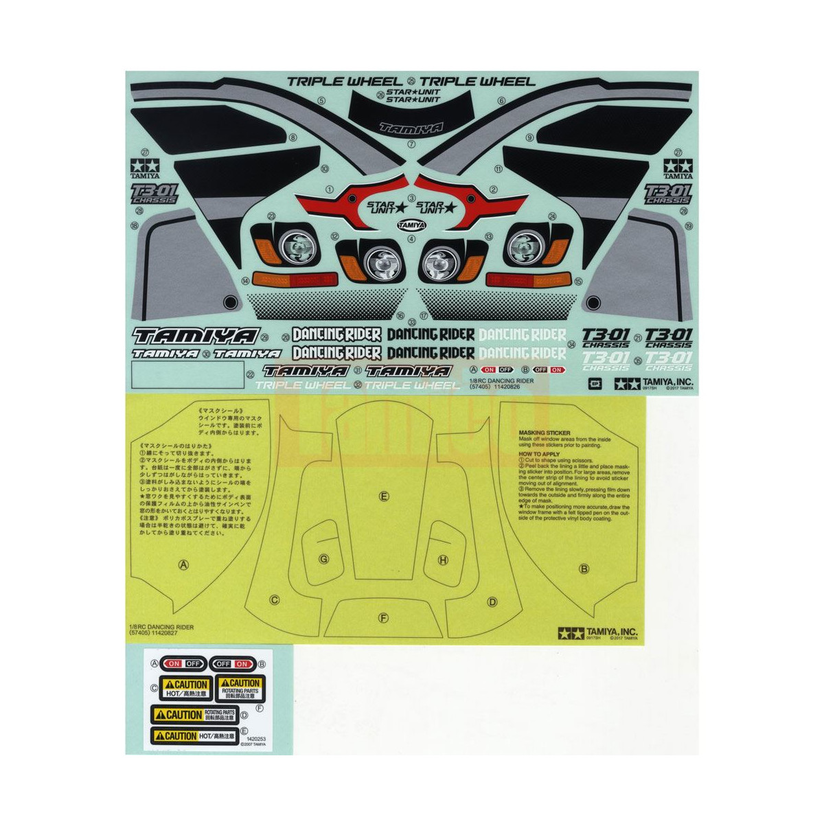 Tamiya 15043 Mini 4WD Aufkleber-Set – Sticker Für Tuning Und Dekoration