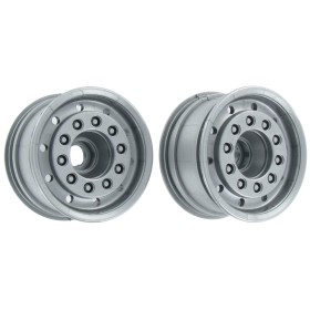 Carson 1:14 Truck Front Wheel wide gray (2) ABS