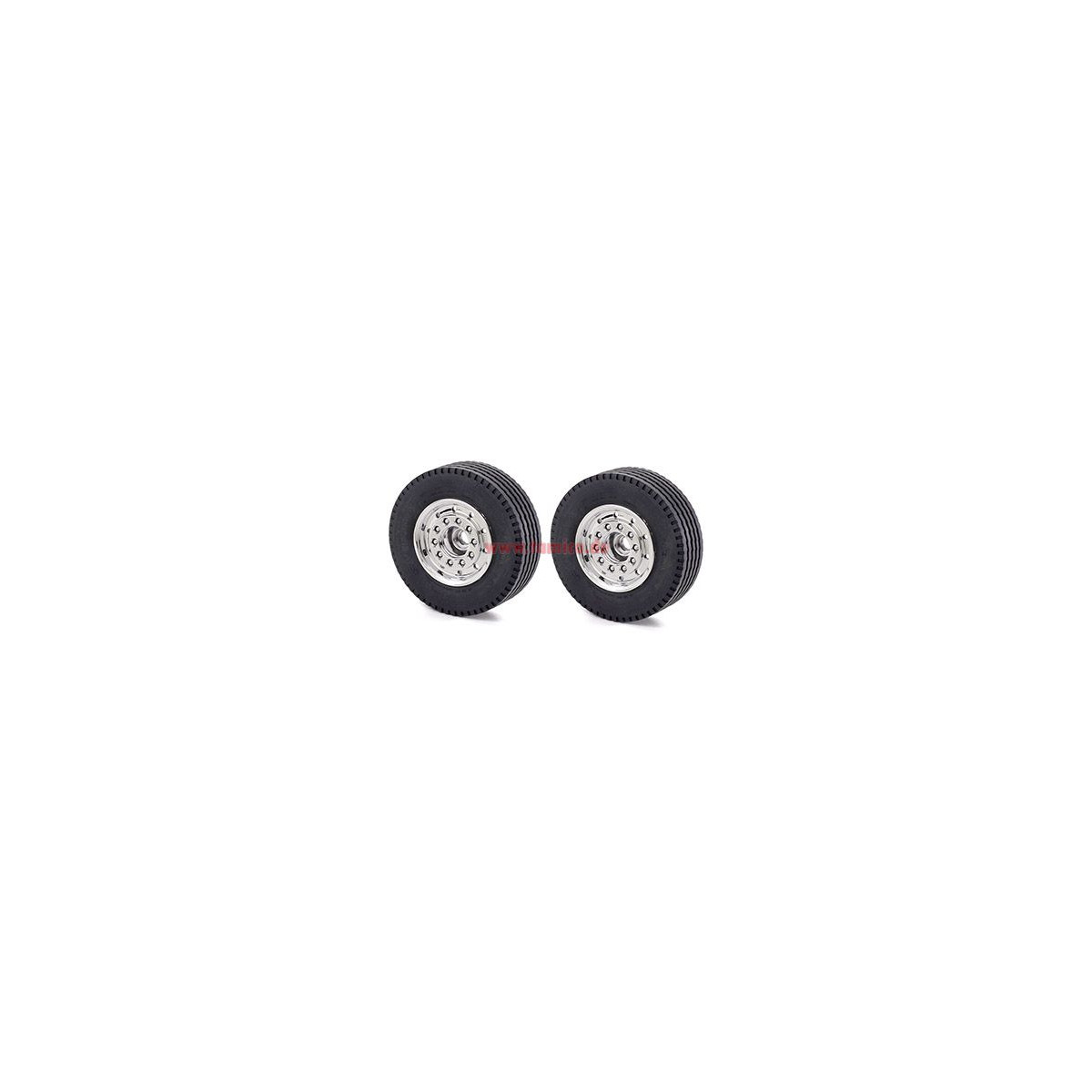 Carson 1:14 Truck Front Wheel wide Chrome (2)