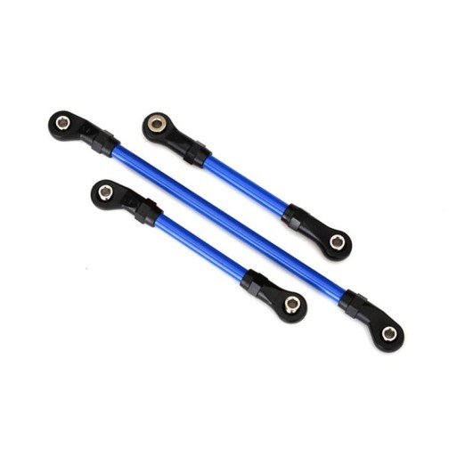 Traxxas 8146X Steering link, 5x117mm (1)/ draglink, 5x60mm (1)/ panhard link, 5x63mm (blue powder coated steel) (assembled with hollow balls) (for use with #8140X TRX-4 Long Arm Lift Kit)