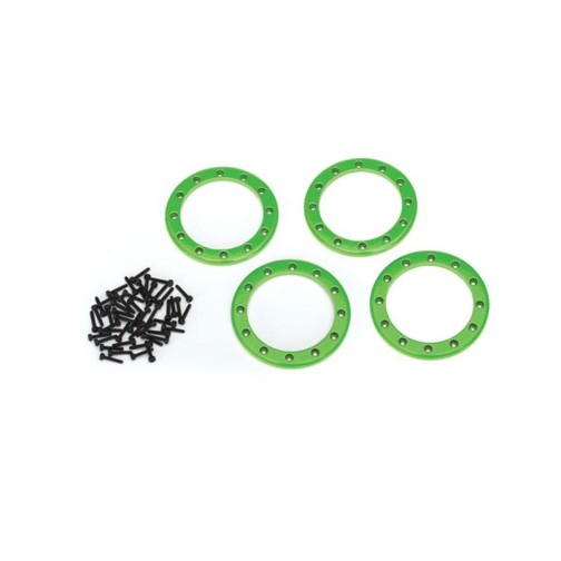Traxxas 8168G Beadlock rings, green (2.2) (aluminum) (4)/ 2x10 CS (48)