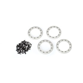 Traxxas 8169 Beadlock rings, satin (1.9) (aluminum) (4)/...