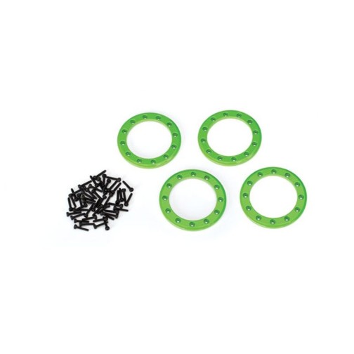 Traxxas 8169G Beadlock rings, green (1.9) (aluminum) (4)/ 2x10 CS (48)