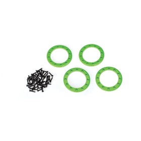 Traxxas 8169G Beadlock rings, green (1.9) (aluminum) (4)/...