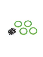 Traxxas 8169G Beadlock rings, green (1.9) (aluminum) (4)/ 2x10 CS (48)