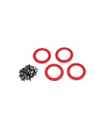 Traxxas 8169R Beadlock rings, red (1.9) (aluminum) (4)/ 2x10 CS (48)