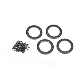 Traxxas 8169T Beadlock rings, black (1.9) (aluminum) (4)/...