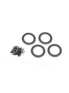 Traxxas 8169T Beadlock rings, black (1.9) (aluminum) (4)/ 2x10 CS (48)