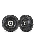Traxxas 8172 Tires and wheels, assembled (Method 105 2.2 black chrome beadlock wheels, Canyon Trail 5.3x2.2 tires, foam inserts) (1 left, 1 right)
