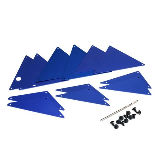 Traxxas 8434X Tube chassis, inner panels, aluminum (blue-anodized) (front (2)/ wheel well (4)/ middle (4)/ rear (2))
