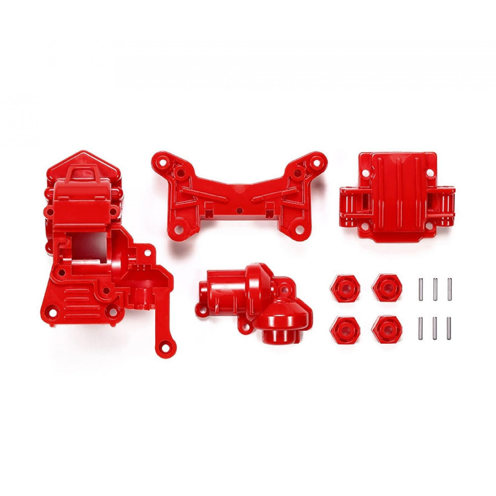 TAMIYA 300050541 - TA01/02 Carter de Transmission Avant, Rouge