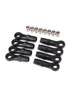 Traxxas 8149 Rod ends, extended (standard (4), angled (4))/ hollow balls (8) (for use with TRX-4 Long Arm Lift Kit)