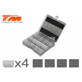 HARD Racing Plastic Box - HARD - Standing tool Box for car - Adjustable Compartments - 14.8 x 12.4 x 3.3cm