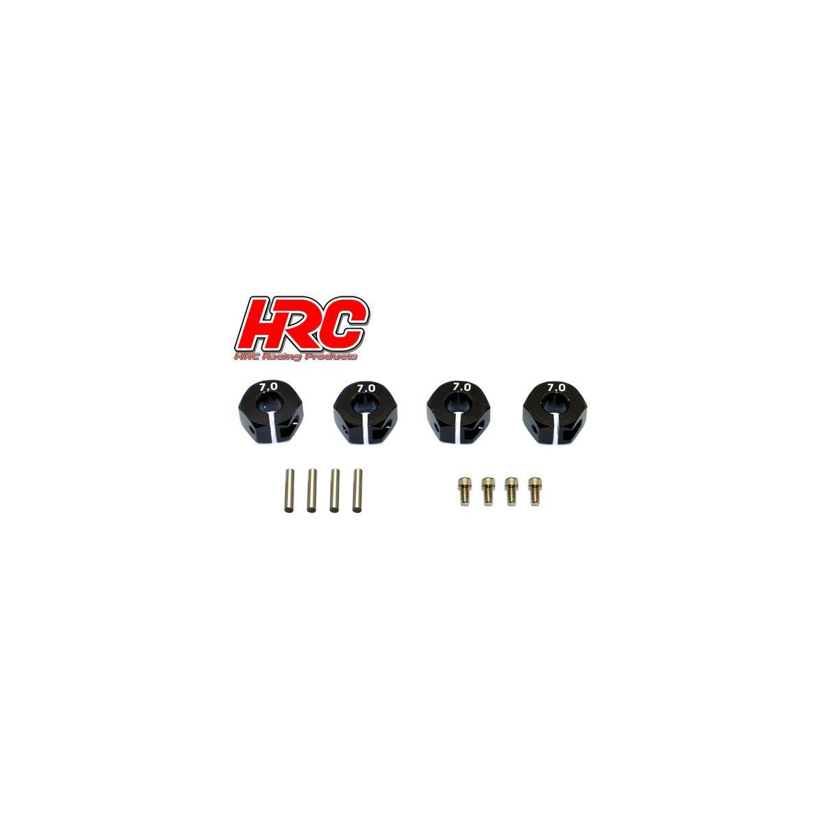 HRC Racing Alu 12mm Radmitnehmer (7mm breit) Schwarz (4)