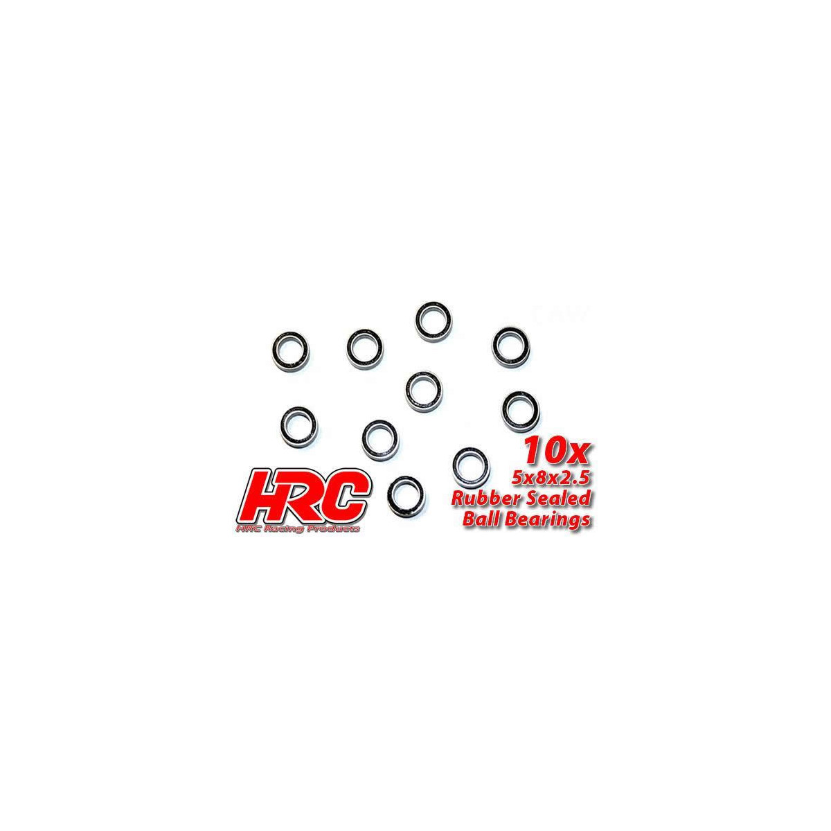 HRC Racing Kugellager 5x 8x2.5mm Gummidichtung (10)
