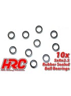 HRC Racing Ball Bearings - metric -  5x 8x2.5mm Rubber sealed (10 pcs)