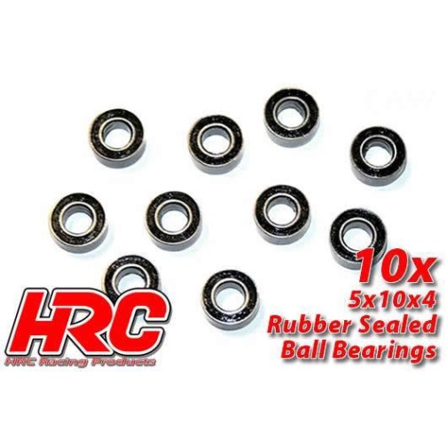 HRC Racing Ball Bearings - metric -  5x10x4mm Rubber sealed (10 pcs)