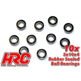 HRC Racing Ball Bearings - metric -  5x10x4mm Rubber...